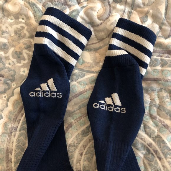 Adidas Navy/White Striped Soccer Socks Size Small - Picture 5 of 5